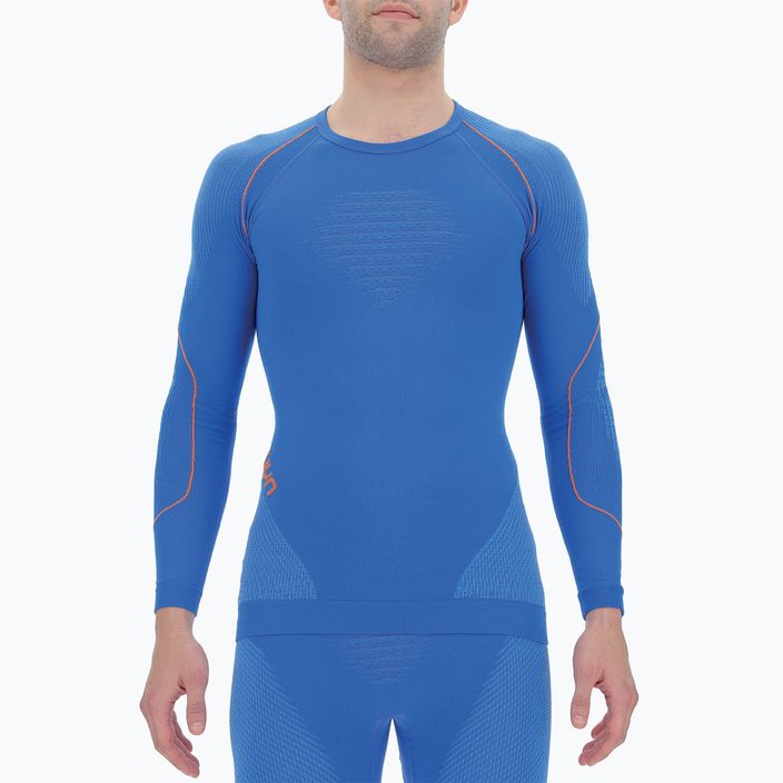 Мъжки термален суитшърт UYN Evolutyon UW Shirt blue/blue/orange shiny 4