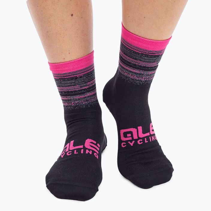 Чорапи за колоездене Alé Scanner черни/розови L21181543 4