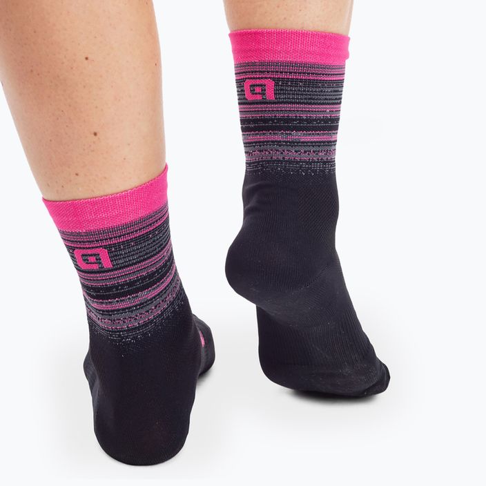 Чорапи за колоездене Alé Scanner черни/розови L21181543 5