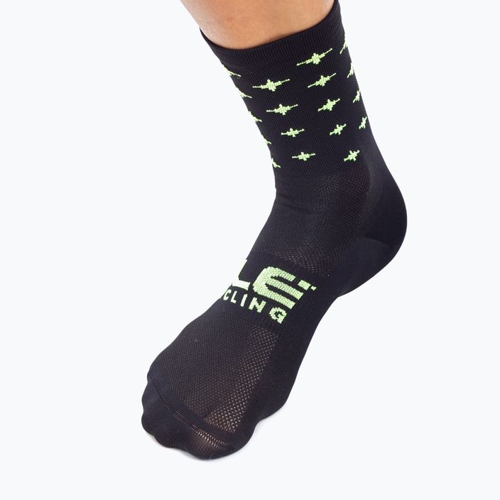 Чорапи за колоездене Alé Stars черни/жълти L21183460 4