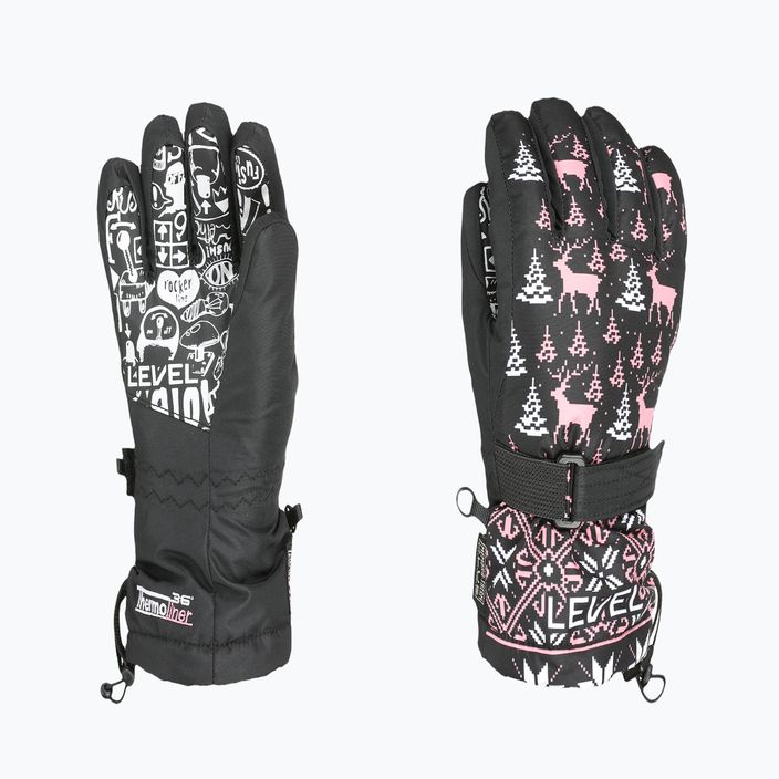 Level Junior нинджа розови детски ски ръкавици 6