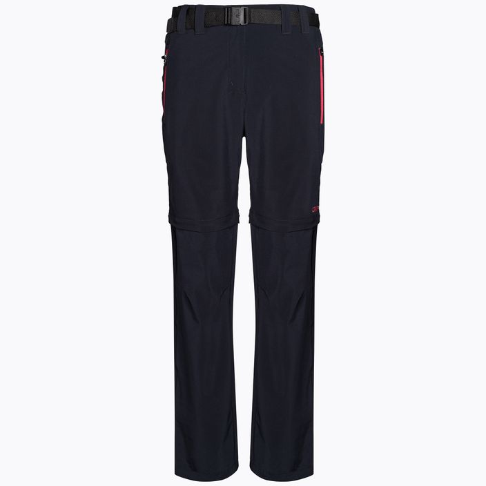 Дамски панталони за трекинг CMP Zip Off black/pink 3T51446/05UG