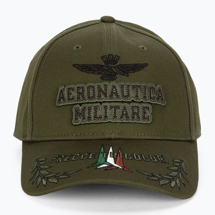 Мъжки Aeronautica Militare Релефна бродерия военна зелена бейзболна шапка 2