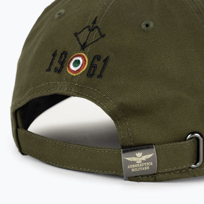 Мъжки Aeronautica Militare Релефна бродерия военна зелена бейзболна шапка 4