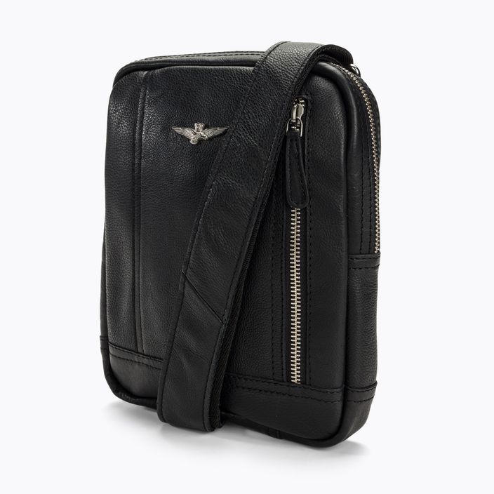 Мъжки Aeronautica Militare Кожена чанта за рамо черна 2