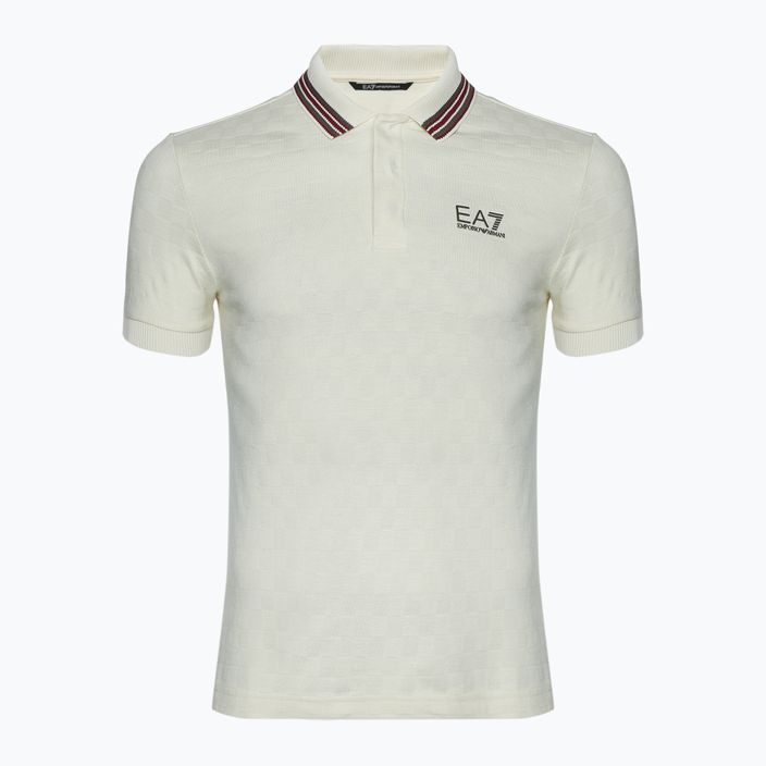 Мъжки EA7 Emporio Armani Golf Pro Polo Check silver birch Тениска