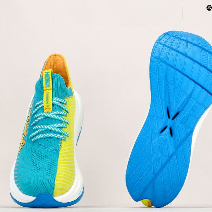 Дамски обувки за бягане HOKA Carbon X 3 blue-yellow 1123193-CEPR 14