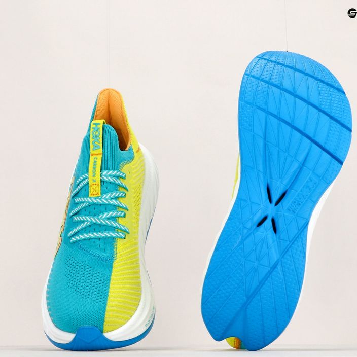 Мъжки обувки за бягане Carbon X 3 синьо/жълто на HOKA 1123192-CEPR 12
