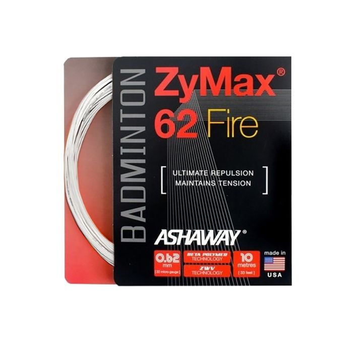ASHAWAY ZyMax 62 Fire струна за бадминтон - комплект бял 2