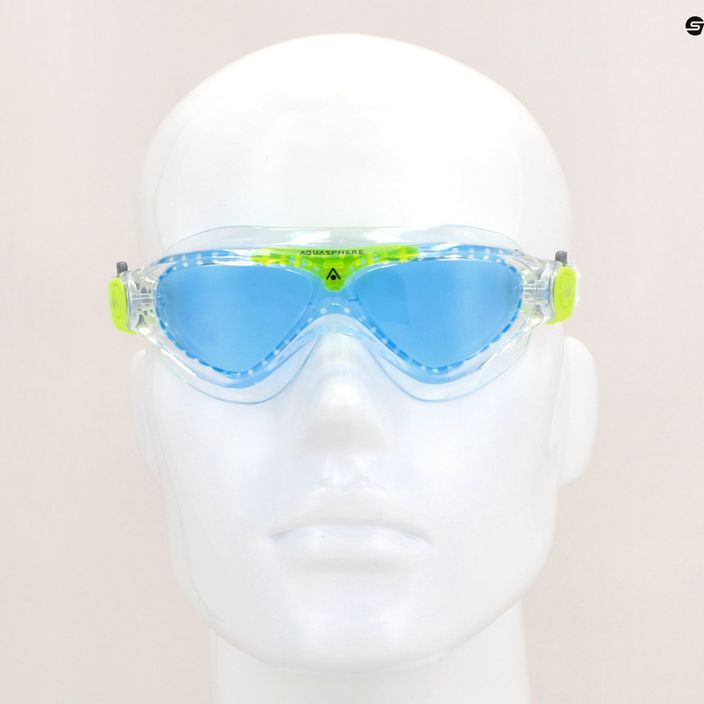 Детска маска за плуване Aquasphere Vista прозрачна/яркозелена/синя MS5630031LB 11