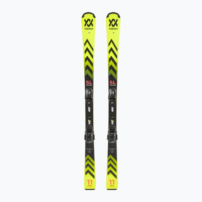 Детски ски за спускане Völkl Racetiger Junior Pro + 7.0 VMotion Jr flo yellow/black