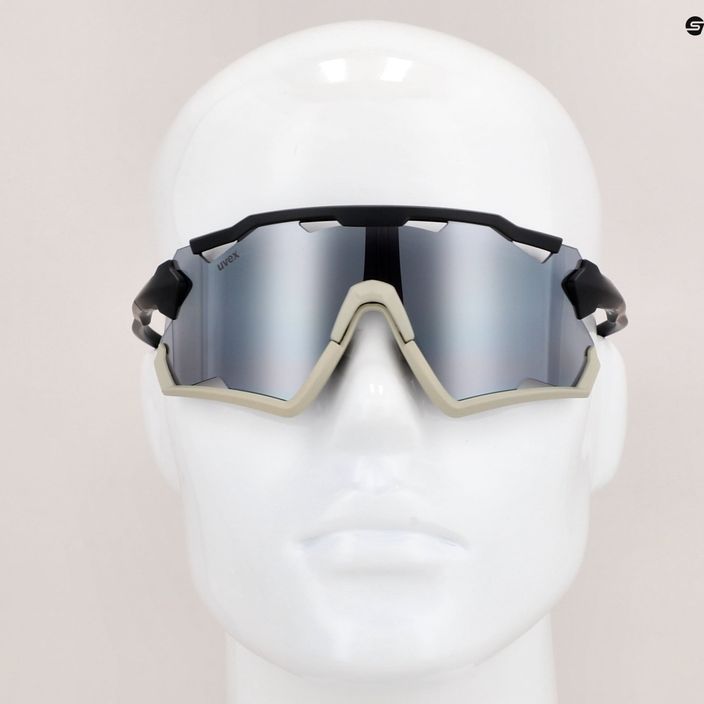 UVEX Sportstyle 228 черни пясъчни матови/огледални сребърни очила за колоездене 53/2/067/2816 11