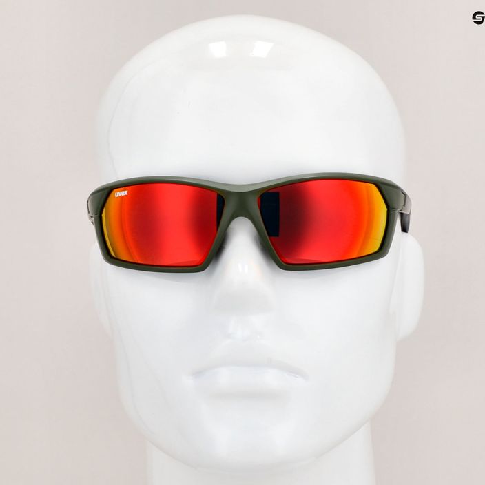 UVEX Sportstyle 225 маслиненозелен мат/огледално сребристи слънчеви очила 53/2/025/7716 11