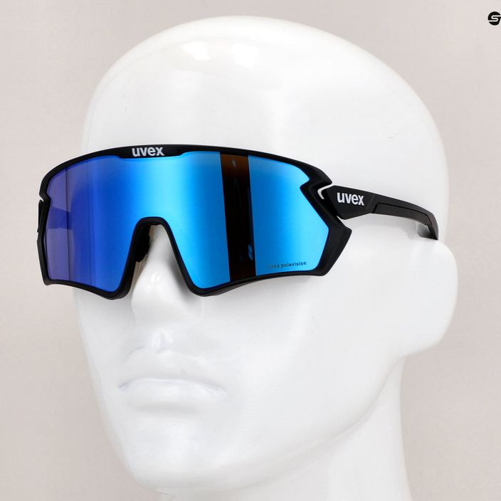 UVEX Sportstyle 231 2.0 P черна матова/огледално синя Очила за колоездене 53/3/029/2240 11