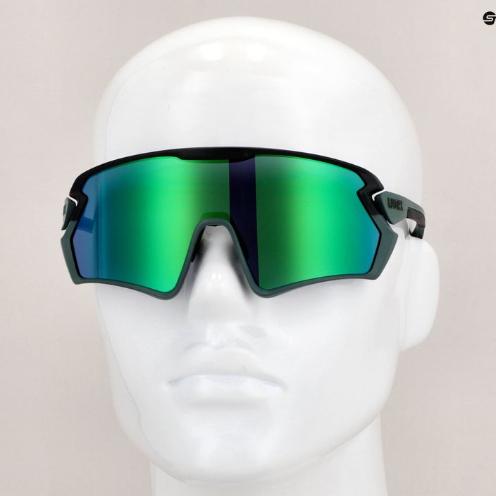 UVEX Sportstyle 231 2.0 мъхово зелено, черен мат/огледално зелено, очила за колоездене 53/3/026/7216 11