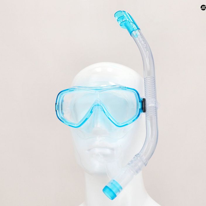 Детски комплект с шнорхел Cressi Ondina + горна маска + шнорхел Clear Aquamarine DM1010133 13
