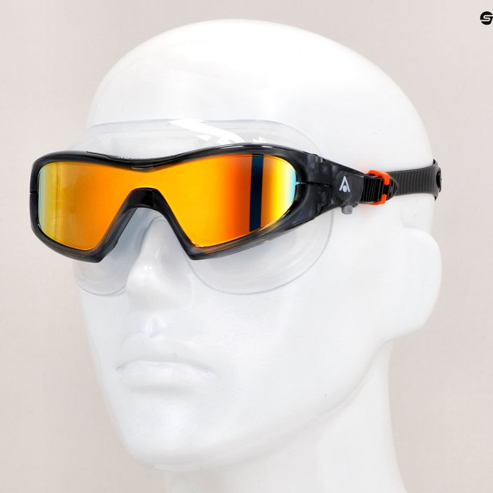 Aquasphere Vista Pro тъмно сива/черна/оранжева титанова маска за плуване MS5041201LMO 12