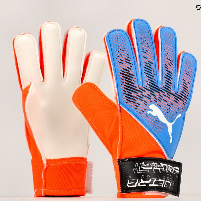 Детски вратарски ръкавици PUMA Ultra Grip 4 RC ultra orange/blue glimmer 7