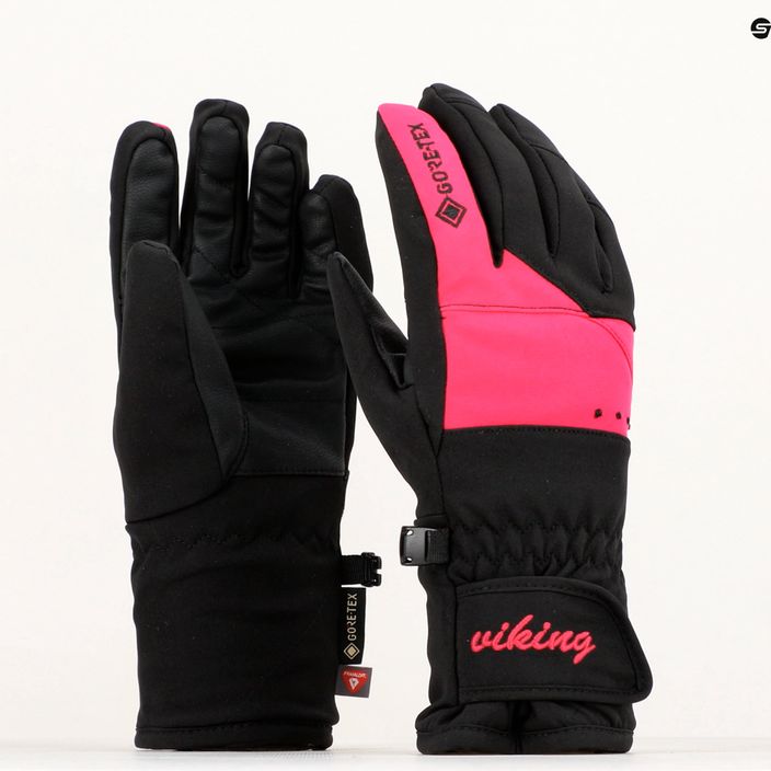 Дамски ски ръкавици Viking Sherpa GTX Ski black/pink 150/22/9797/46 9