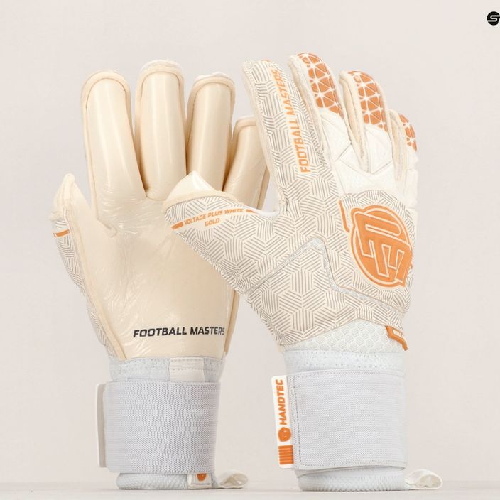 Football Masters Voltage Plus RF v 4.0 Goalkeeper Gloves White and Gold 1172-4 8