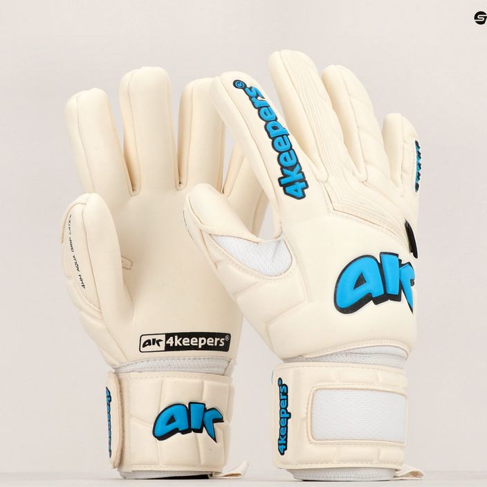 4Keepers Champ Aqua V Nc вратарски ръкавици в бяло и синьо 11