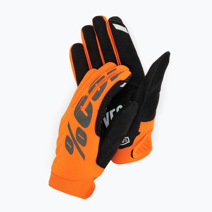 Мъжки ръкавици за колоездене 100% Brisker orange 10003
