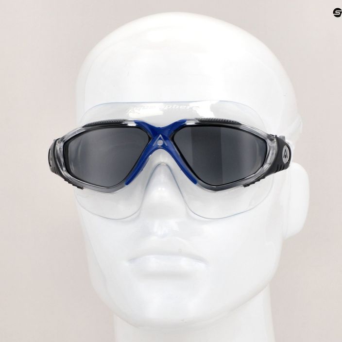 Aquasphere Vista прозрачна/тъмно сива/огледална димна маска за плуване MS5050012LD 11