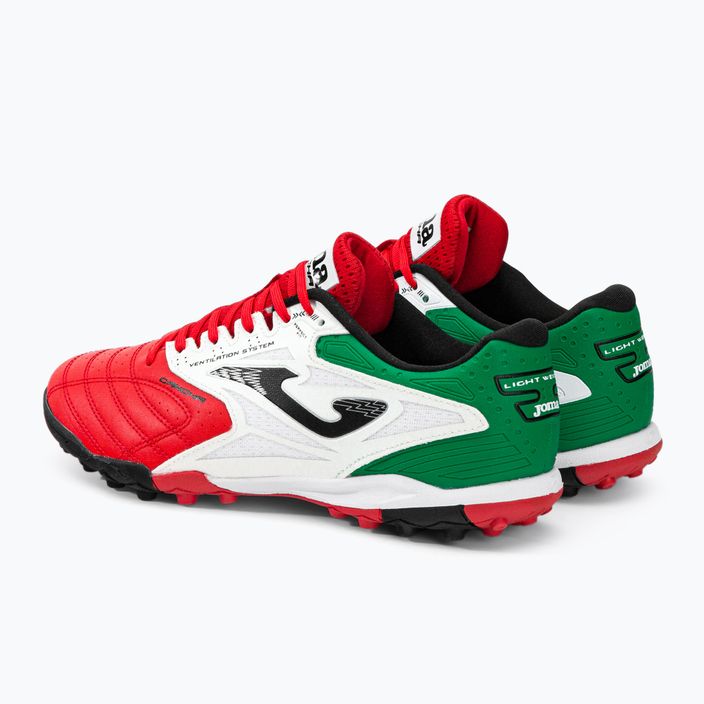 Мъжки футболни обувки Joma Cancha TF червено/бяло/зелено 3
