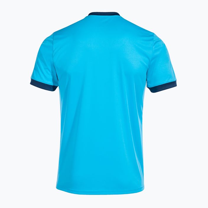 Мъжка тениска за тенис Joma Court fluor turquoise/navy 2