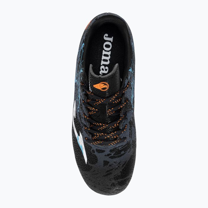 Детски футболни обувки Joma Super Copa Jr AG черно/тюркоазено 6