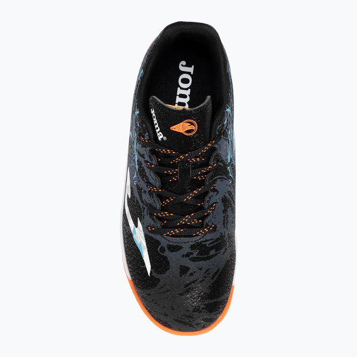 Детски футболни обувки Joma Super Copa Jr IN черно/тюркоазено 6