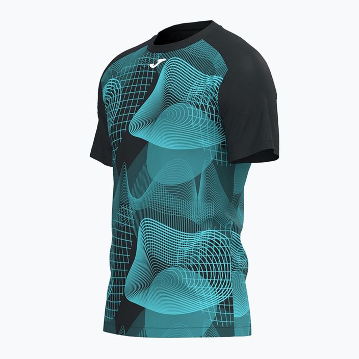 Мъжка тениска Joma Challenge black/turquoise 4
