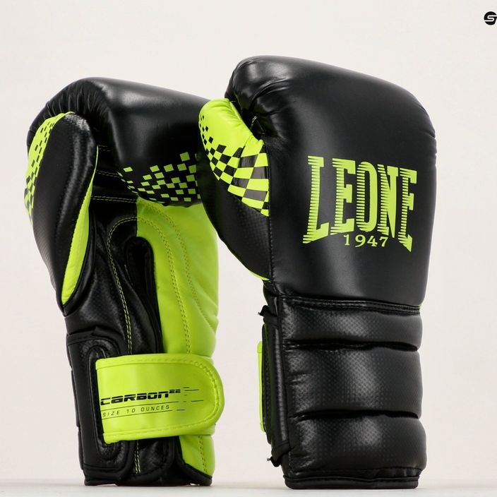 Leone Carbon22 черно-зелени боксови ръкавици GN222 16