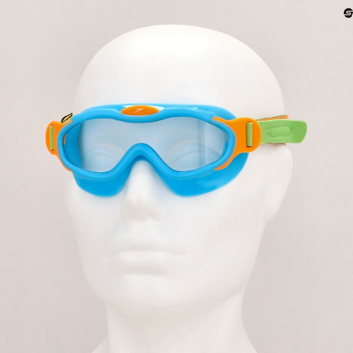 Детска плувна маска Speedo Sea Squad Jr лазурно синя/флуорово зелена/флуорово оранжева/ясна 8
