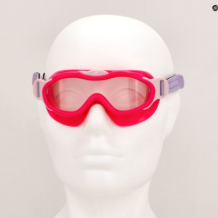 Детска маска за плуване Speedo Sea Squad Jr електриково розово/маймунско люляково/цветен цвят/прозрачна 9