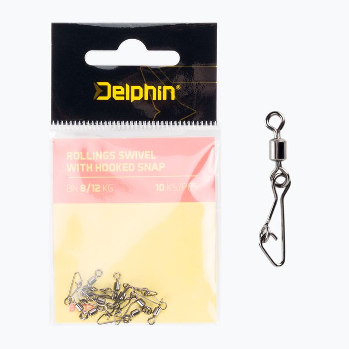 Delphin Въртящи се ролки Въртящи се ролки с кука Snap 10 бр. черни 969B03004