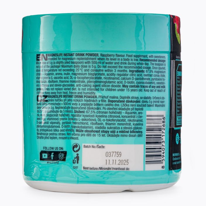 Магнезий Nutrend Magneslife Instant Drink Powder 300 g малина VS-118-300-MA 3
