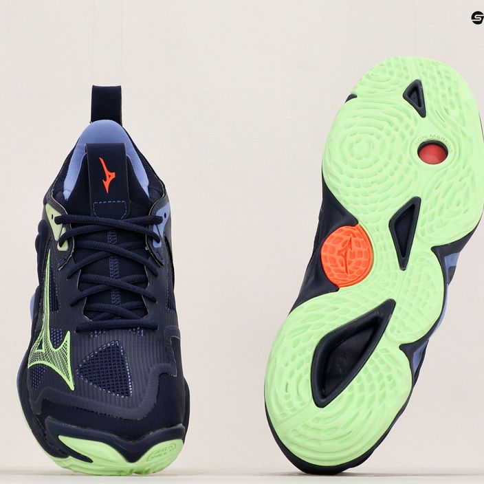 Мъжки обувки за волейбол Mizuno Wave Momentum 3 evening blue / tech green / lolite 13