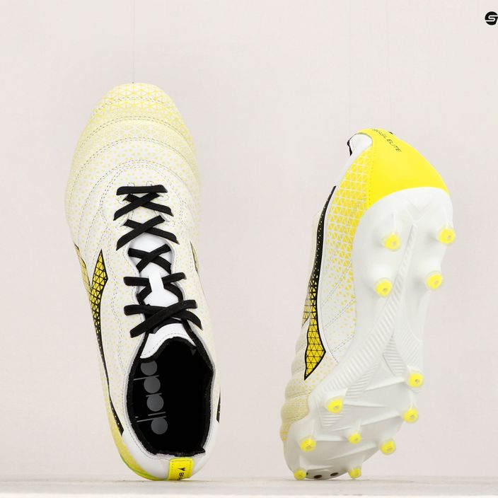 Мъжки футболни обувки Diadora Brasil Elite GR LT LP12 white/black/fluo yellow 12