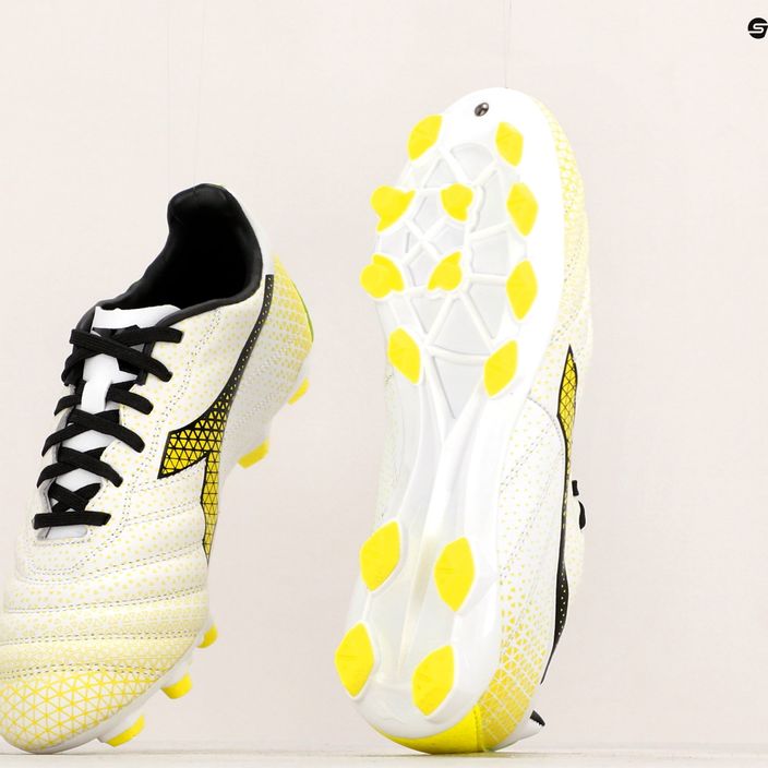 Детски футболни обувки Diadora Brasil Elite GR LT LPU Y бяло/черно/флуорово жълто 18