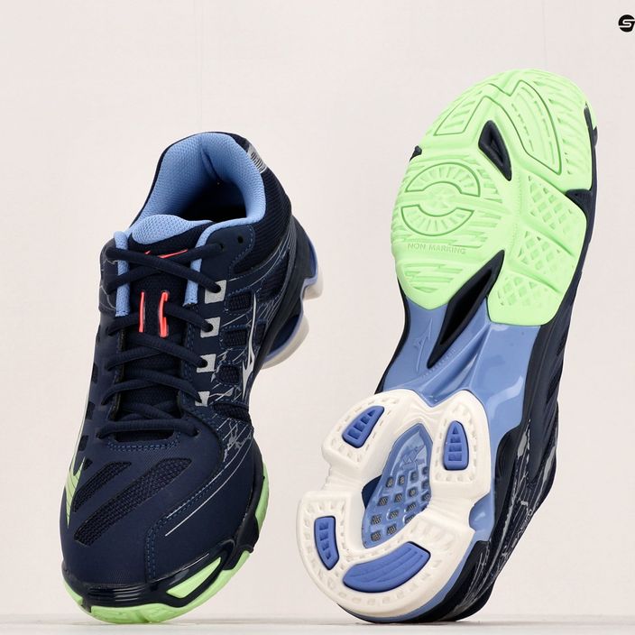 Мъжки обувки за волейбол Mizuno Wave Voltage evening blue / tech green / lolite 10