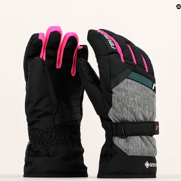 Детски ски ръкавици Reusch Flash Gore-Tex black/black melange/pink glo 11