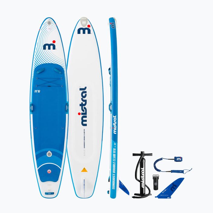 SUP Mistral Sunburst Double Club 11'6" бяла/зелена дъска