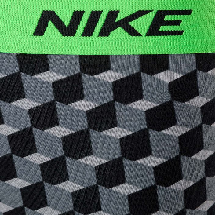 Мъжки боксерки Nike Everyday Cotton Stretch Trunk 3Pk BAU с геометричен печат/студено сиво/черно 4