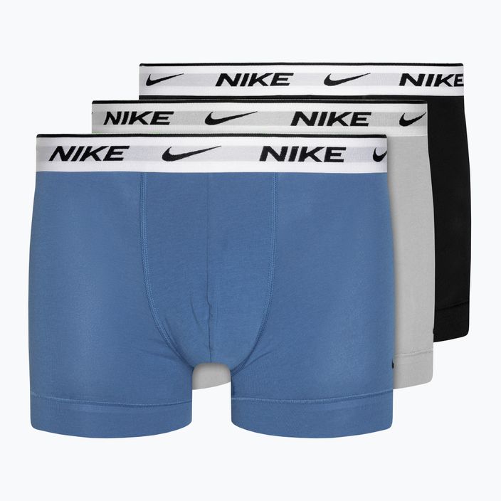 Мъжки боксерки Nike Everyday Cotton Stretch Trunk 3 чифта звездно синьо/вълково сиво/черно бяло