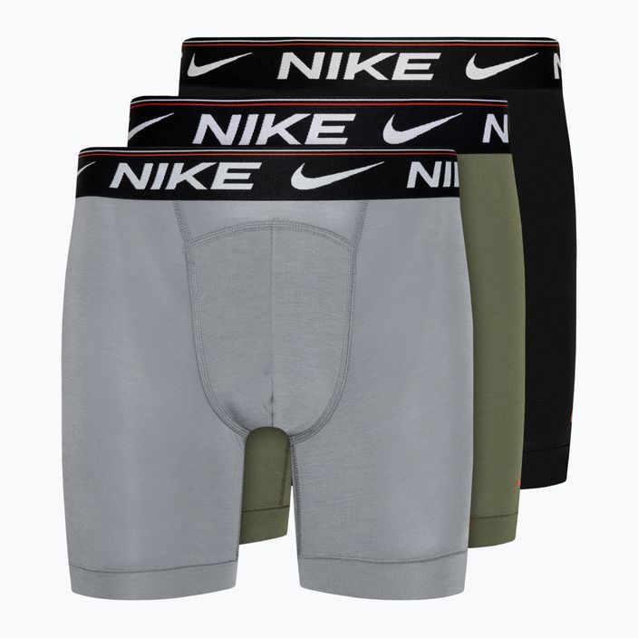 Мъжки боксерки Nike Dri-FIT Ultra Comfort Brief 3 чифта, хладно сиво/средно маслиново/черно