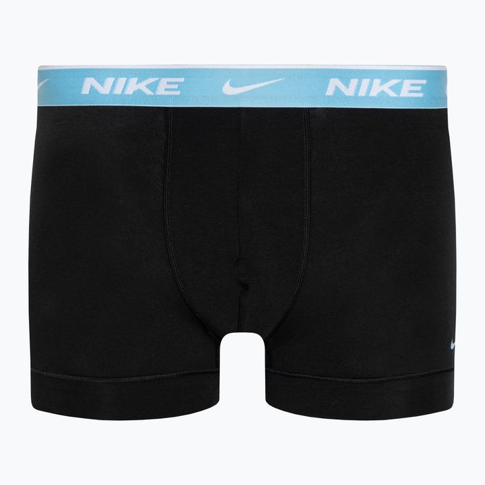 Мъжки боксерки Nike Everyday Cotton Stretch Trunk 3 чифта черно/първак/аквариус/кораво отборно червено 2