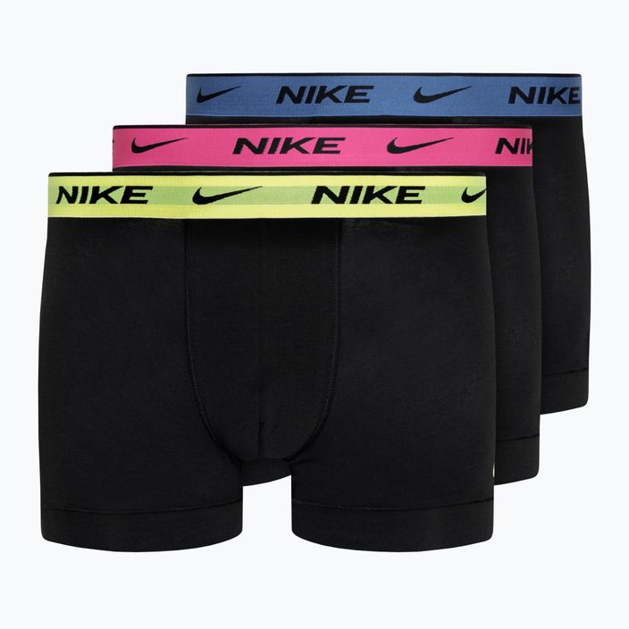 Мъжки боксерки Nike Everyday Cotton Stretch Trunk 3 чифта черни/сини/фуксия/оранжеви