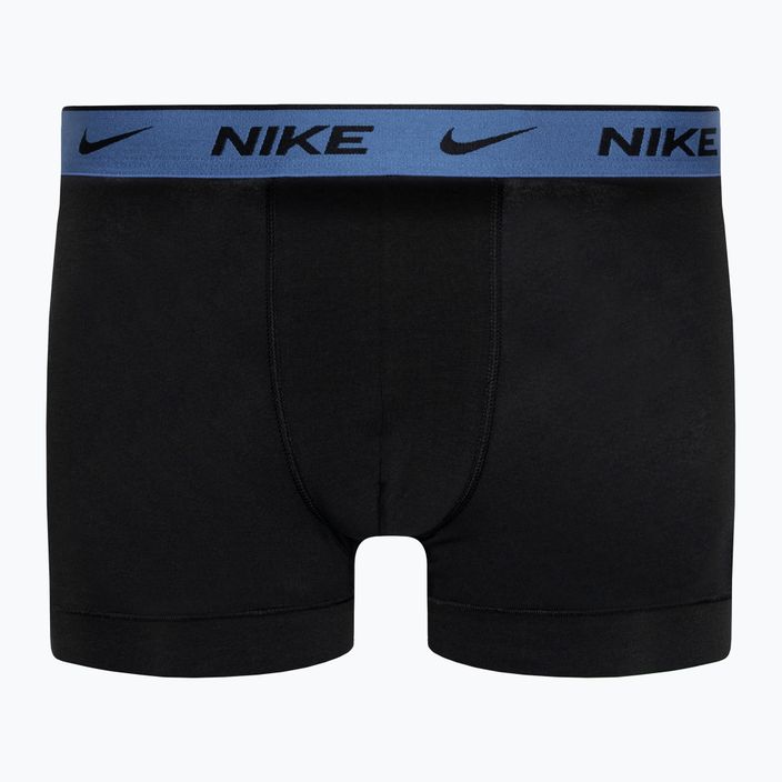 Мъжки боксерки Nike Everyday Cotton Stretch Trunk 3 чифта черни/сини/фуксия/оранжеви 2