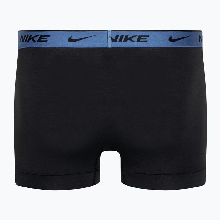 Мъжки боксерки Nike Everyday Cotton Stretch Trunk 3 чифта черни/сини/фуксия/оранжеви 3